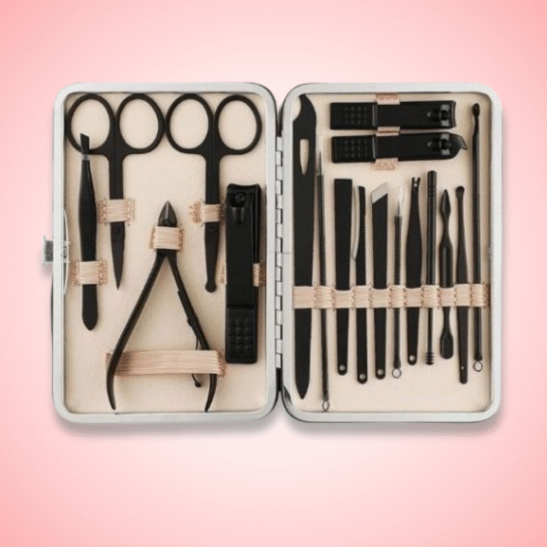 Manicure Pedicure kit,18pcs Stainless Steel Professional Nail Clippers
