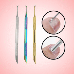 Double-Headed Nail Pusher Stainless Steel Cuticle Remover Exfoliation Prep Tool Clean Dead Skin Circle Bevel Shovel Manicure Pen