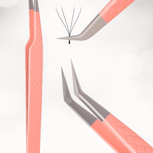 Coral Pink Eyelash Tweezers