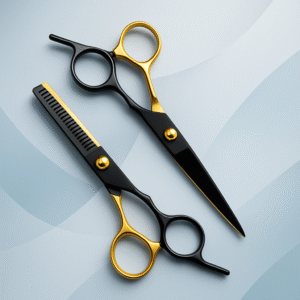 Luxury Black & Gold Hair Cutting & Thinning Scissor Set – Premium Edition | MBS